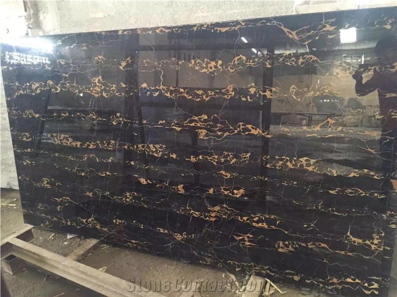 Italian Black and Gold Marble Slabs