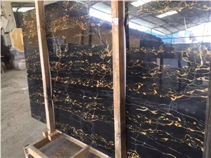 Italian Black and Gold Marble Slabs