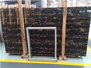 Italian Black and Gold Marble Slabs