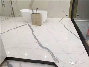 Italian White Marble Bianco Calacatta Marble Slab