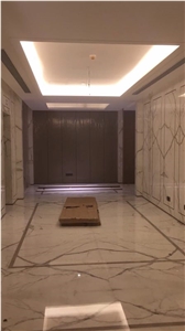 Italian White Marble Bianco Calacatta Marble Slab