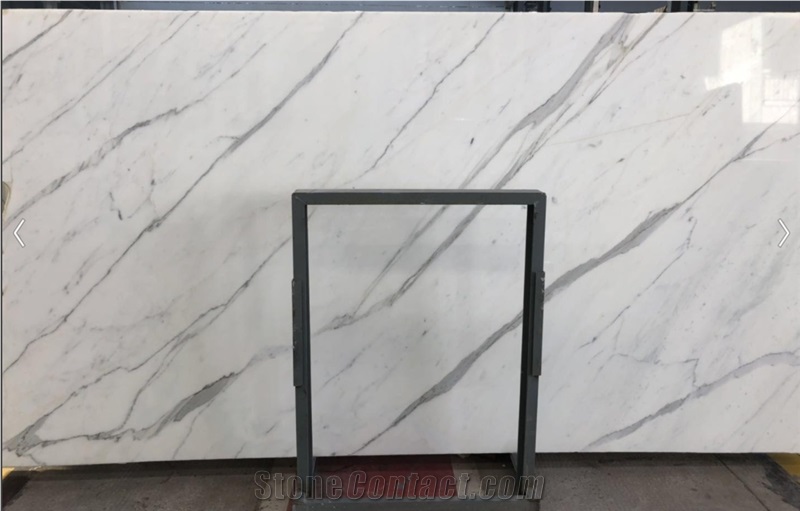 Italian White Marble Bianco Calacatta Marble Slab