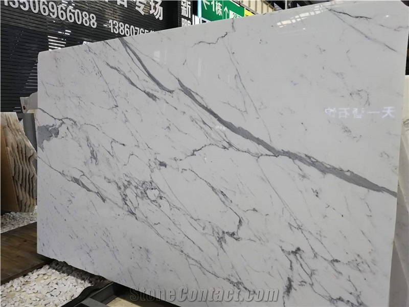 Italian White Marble Bianco Calacatta Marble Slab