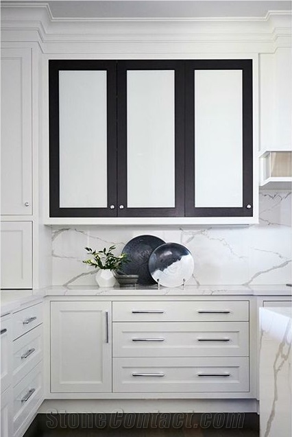 Italian White Marble Bianco Calacatta Marble Slab