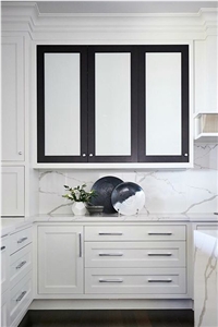Italian White Marble Bianco Calacatta Marble Slab