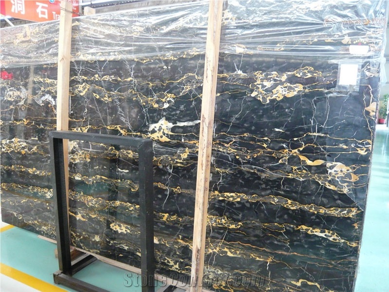 Italy Polished Portoro Gold Marble for Building