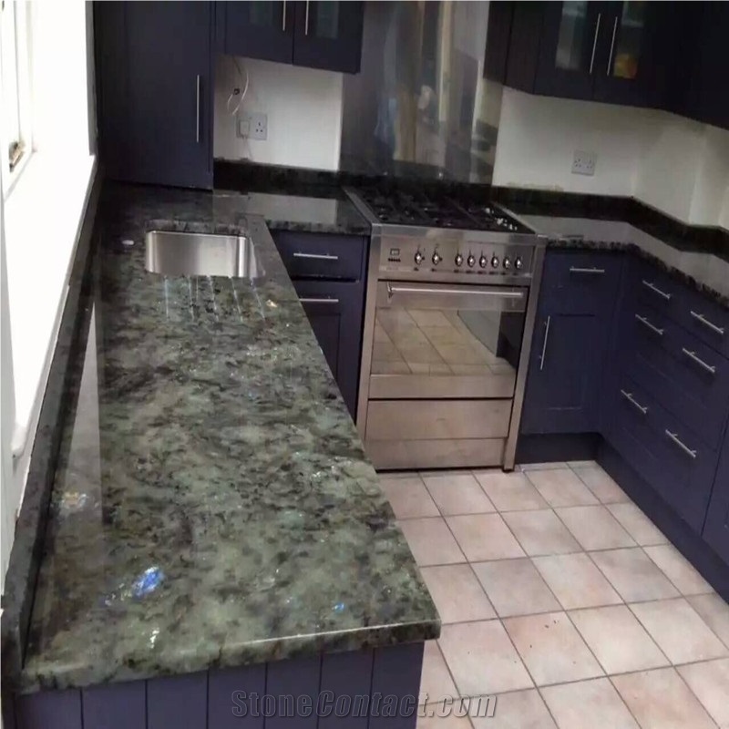 Lemurian Blue Granite Kitchen Countertops
