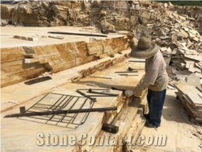 Albino Yellow Landscaping Stones Flagstone Production