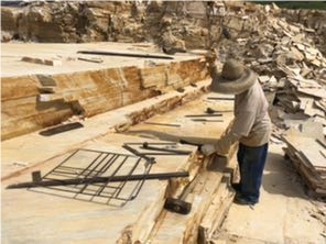 Albino Yellow Landscaping Stones Flagstone Production