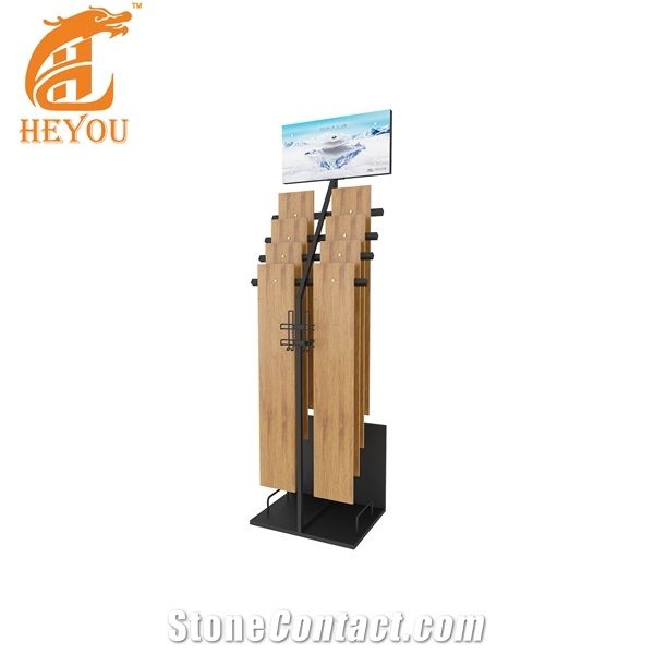 Simple Style Wooden Floor Metal Display Racks