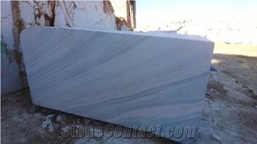 Crystal Marble Block with Blue Lines