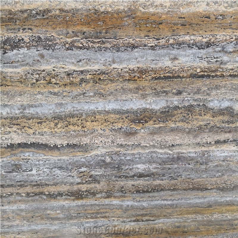 Brown Wood Grain Travertine Slabs Wall Floor Tiles