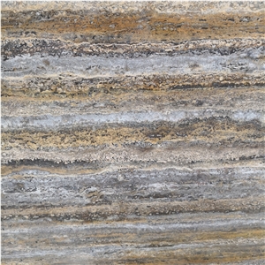 Brown Wood Grain Travertine Slabs Wall Floor Tiles