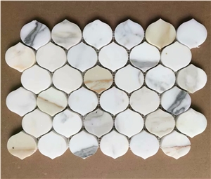 Calacatta Gold Marble Arabesque Mosaic Tile Price