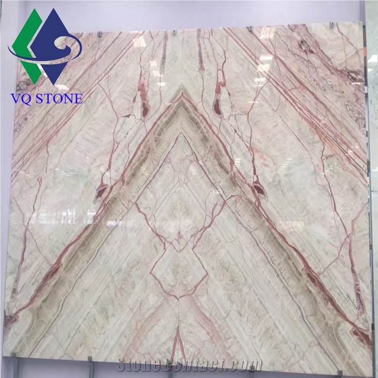 Cheap Bookmatch Beige Pink Rainbow Onyx Slab Price