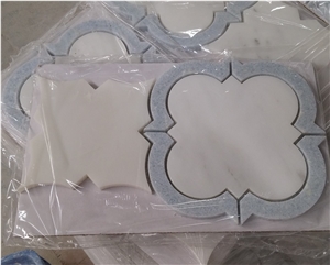 Hexagon Carrara Thassos Marble Mosaic Floor Tile