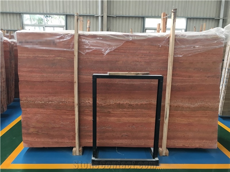 Iran Khalvangah Red Travertine Slabs & Floor Tiles