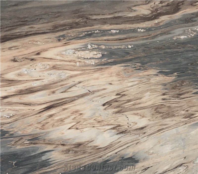 Palissandro Blue Nuvolato Marble Slabs Floor Tiles