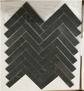 Pietra Grey Marble Fan Shaped Fish Scale Mosaic