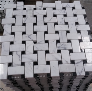Pure White Basketweave Marble Mosaic Tile Price