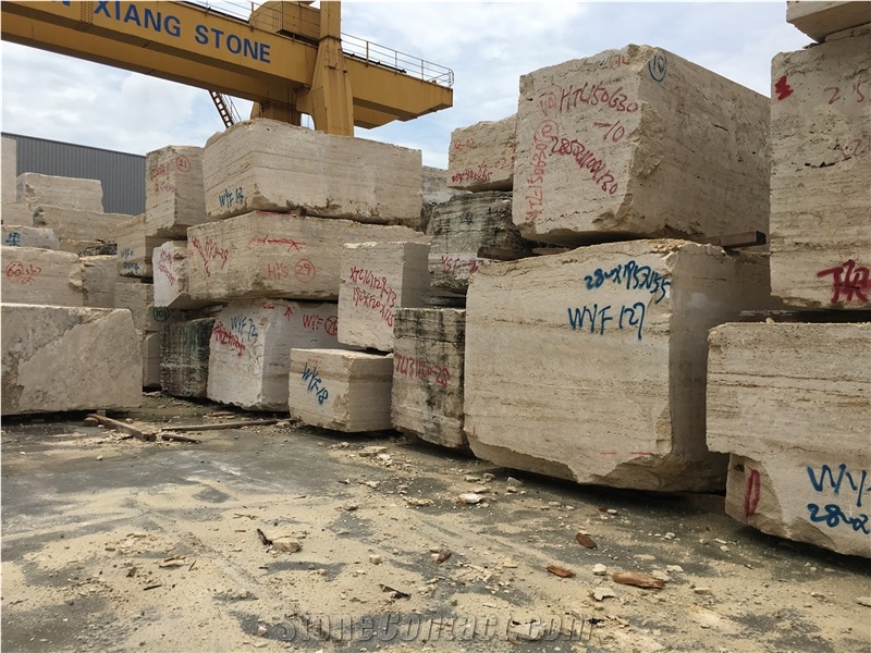 Quarry Bucak Classic Beige Travertine Blocks Price