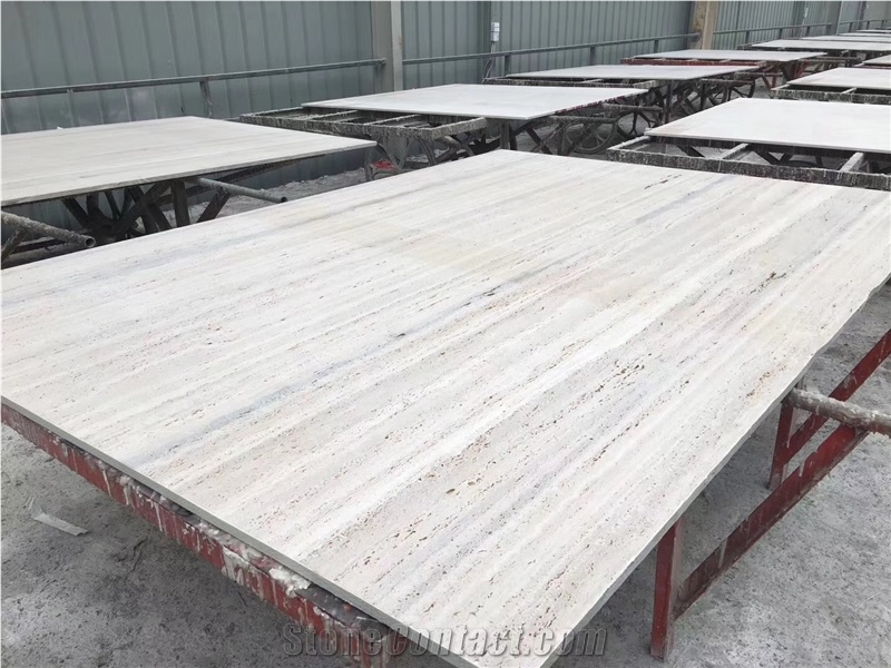 Travertine Silver Marthe Slabs Floor Tiles