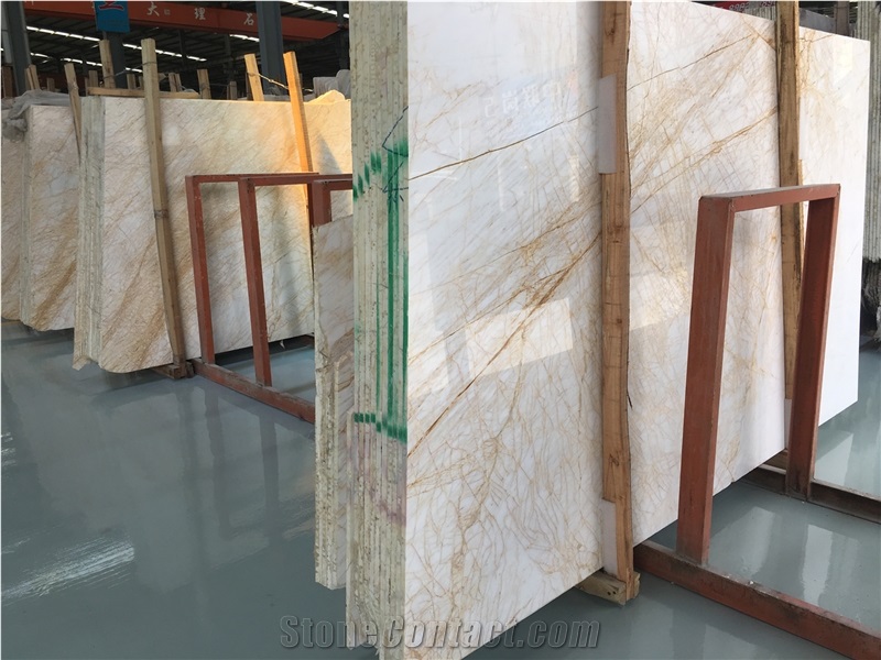 Whosale Cheap Golden Spiders Marble Slabs Price