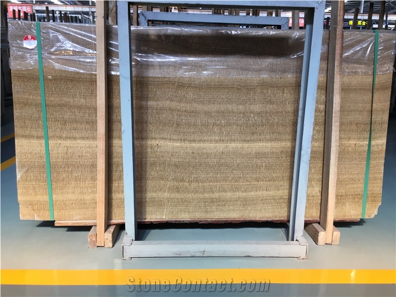 Wooden Yellow Marble Slabs & Walling Flooring Tile