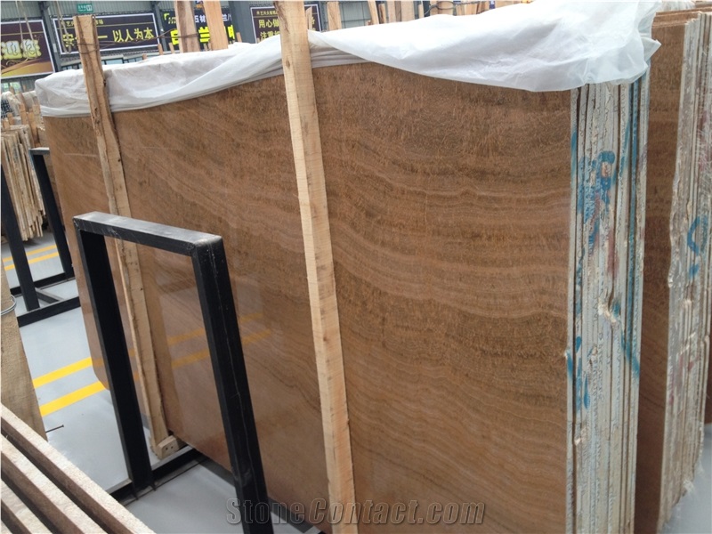 Wooden Yellow Marble Slabs & Walling Flooring Tile
