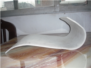 Faux Alabaster Panel Translucent Stone Table
