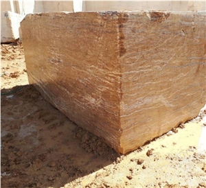 Persian Walnut Travertine Block, Iran Brown Travertine
