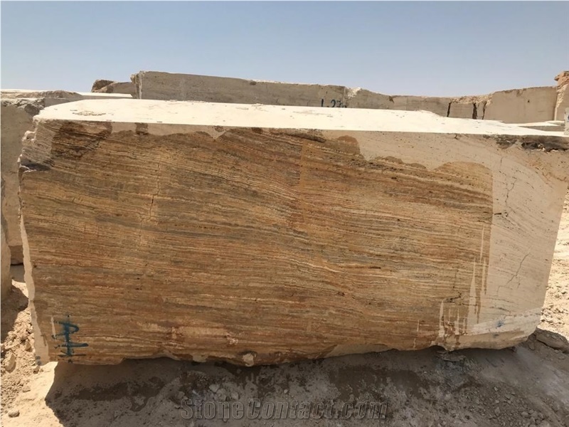 Persian Walnut Travertine Block, Iran Brown Travertine