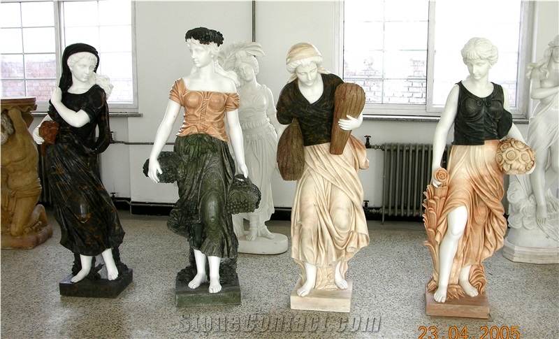 Beautiful Hand Carved Colorful Statues