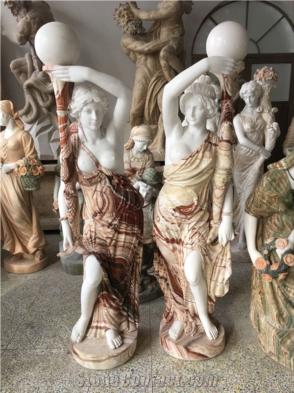 Beautiful Hand Carved Colorful Statues