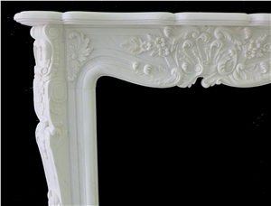 Beautiful Hand Carved Indoor Fireplace Mantel