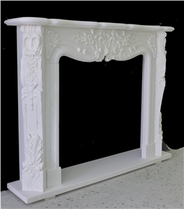 Beautiful Hand Carved Indoor Fireplace Mantel