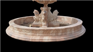 Beautiful Hand Carved Outdoor Lion Fountain