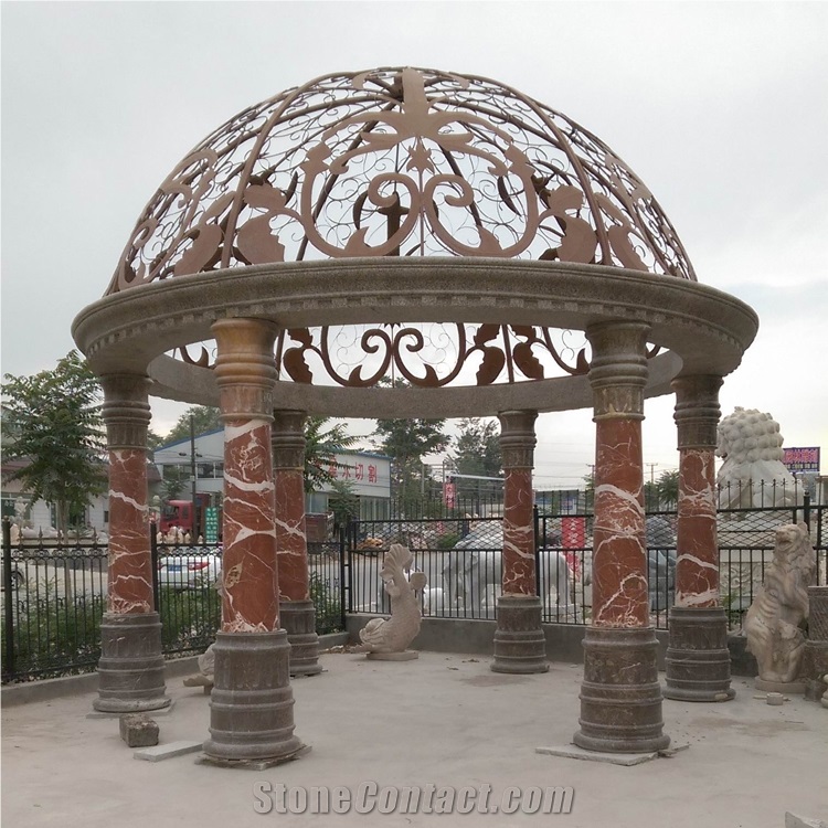 Big Hand Carved Marble Column Gazebo
