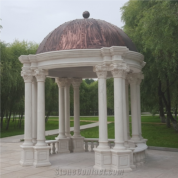 Big Hand Carved Marble Column Gazebo