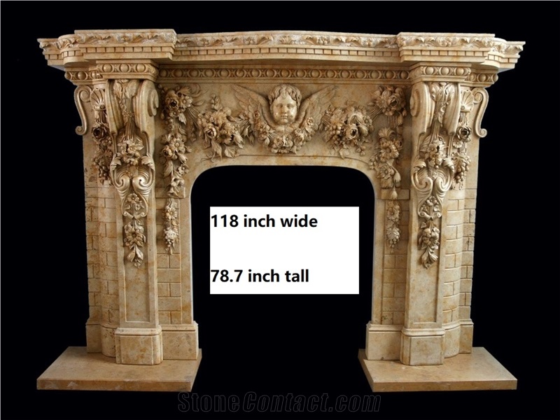 Big Outdoor Stone Fireplace Mantel