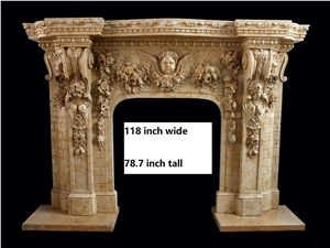 Big Outdoor Stone Fireplace Mantel
