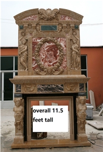 Big Outdoor Stone Fireplace Mantel