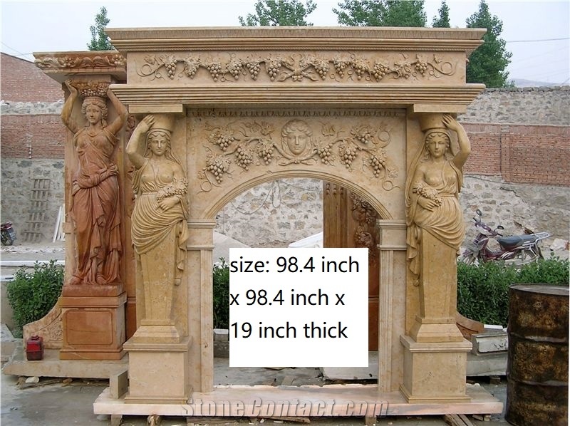 Big Outdoor Stone Fireplace Mantel