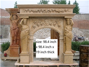 Big Outdoor Stone Fireplace Mantel
