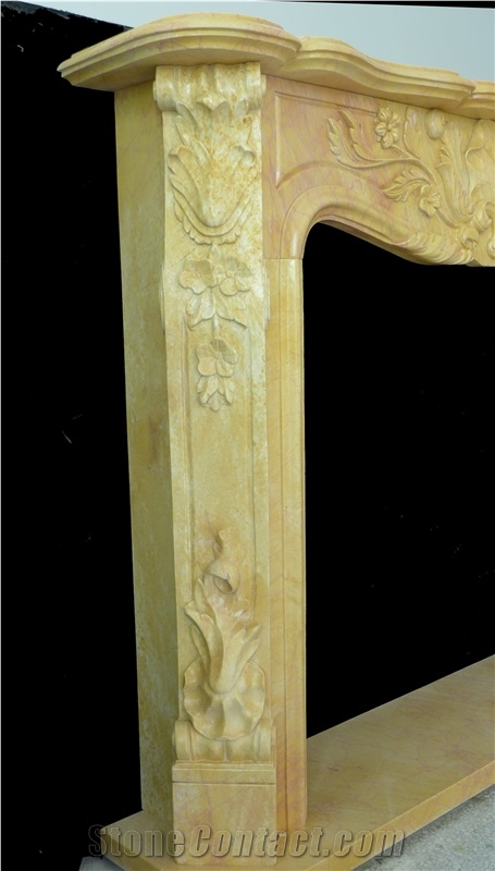 Indoor Stone Fireplace Mantel