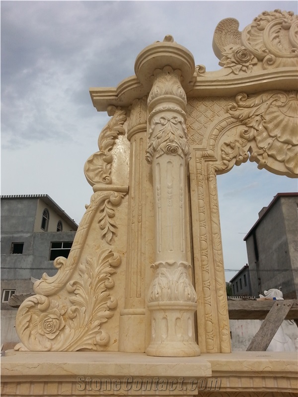 Large Outdoor Lion Fireplace Mantel