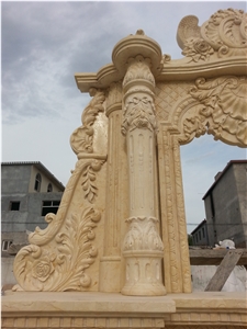 Large Outdoor Lion Fireplace Mantel