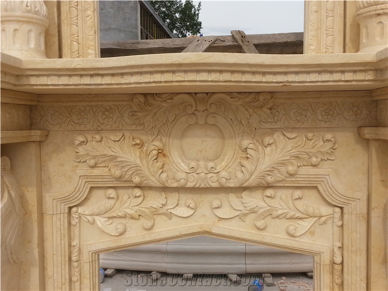Large Outdoor Lion Fireplace Mantel