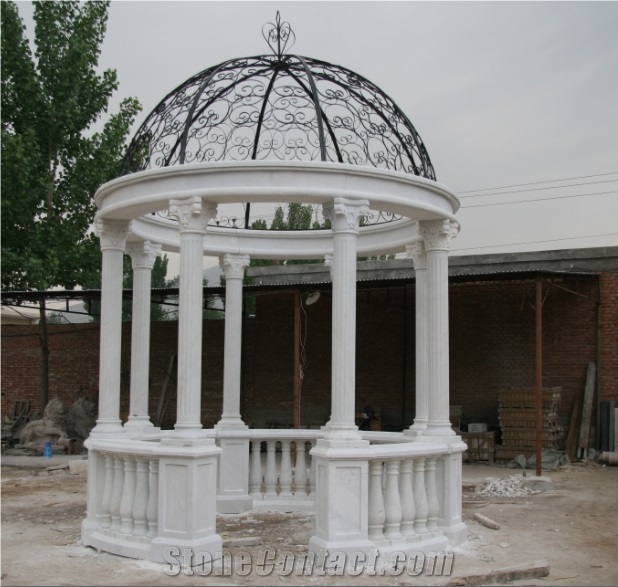 Nice Garden Stone Column Gazebo