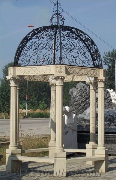 Nice Garden Stone Column Gazebo
